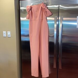 Pink jumpsuit with bows